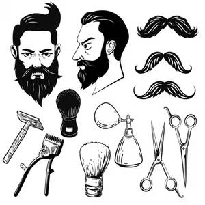 تتو موقت مدل آرایشگر مردانه کد 458 مجموعه 12 عددی