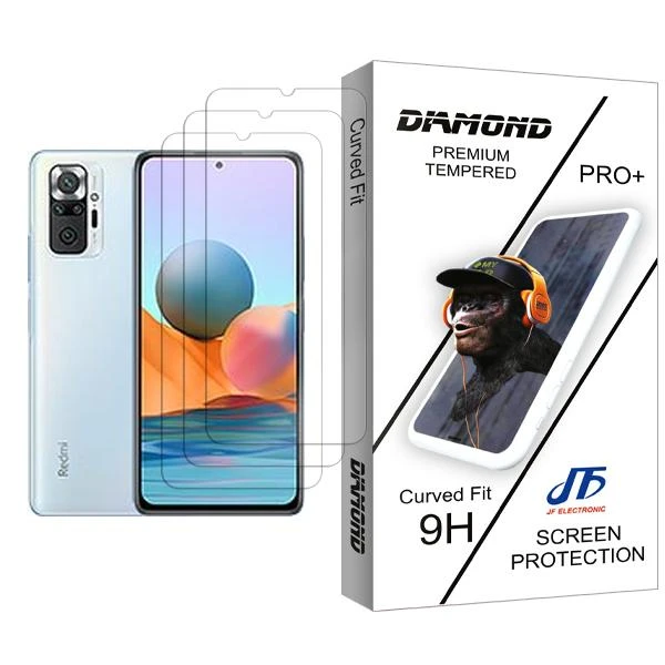 محافظ صفحه نمایش جی اف مدل Diamond Glass MIX003 مناسب برای گوشی موبایل شیائومی Redmi Note 10 Pro بسته سه عددی