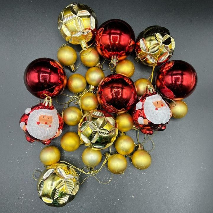 آویز تزیینی درخت کریسمس مدل gh26000 مجموعه 26 عددی