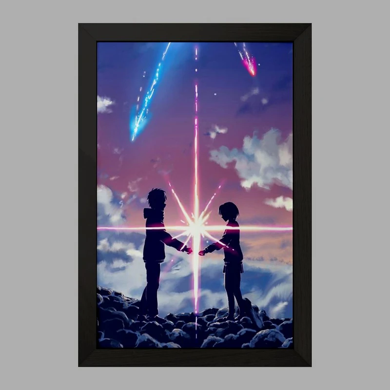 تابلو خندالو مدل تاکی تاچیبانا و میتسویا میامیزو انیمه یورنیم Your Name  کد 16247