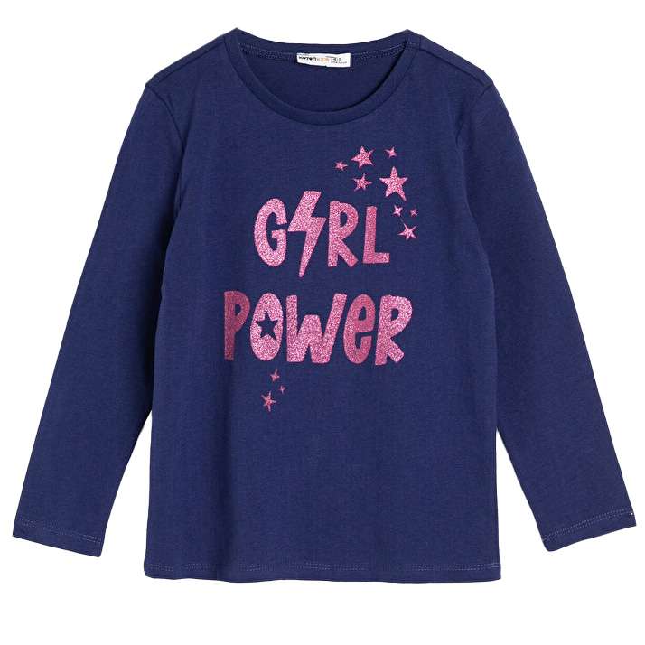 تی شرت آستین بلند دخترانه کوتون مدل GIRL POWER