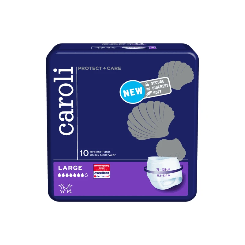 عکس شماره 2 : پوشینه شورتی بزرگسال کرولی مدل protect plus care سایز l بسته 10 عددی