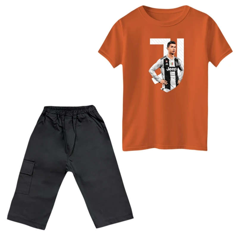 ست تی‌شرت و شلوار پسرانه مدل رونالدو کد 4