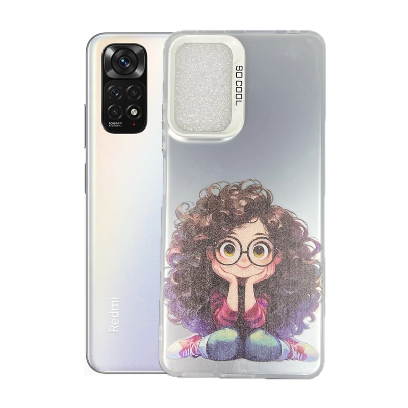 کاور طرح دختر مو فرفری مناسب برای گوشی موبایل شیائومی Redmi Note 11 4g