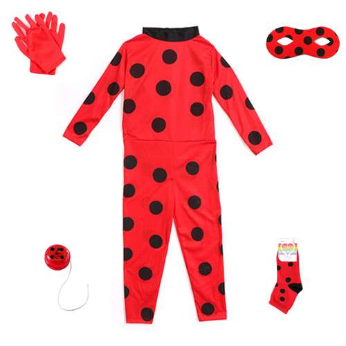 ست ایفای نقش مدل لباس دختر کفشدوزکی مجموعه 5 عددی