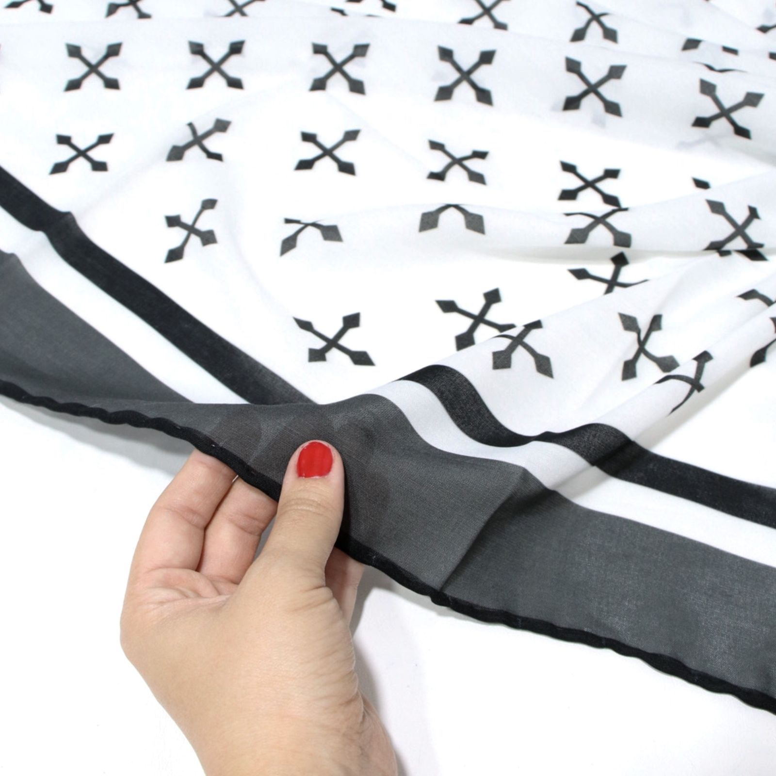 روسری زنانه مدل نخی خنک تابستانه محبوب با پترن ستاره کد ana-7096 -  - 24