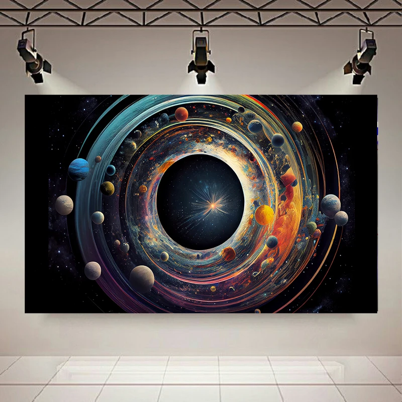  پوستر بک لایت طرح کهکشان اسرار آمیز مدل سیارات کد AR31371