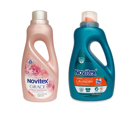 مایع لباسشویی و مایع نرم کننده حوله و لباس نویتکس مدل Grace وزن 1350 گرم مجموعه 2 عددی