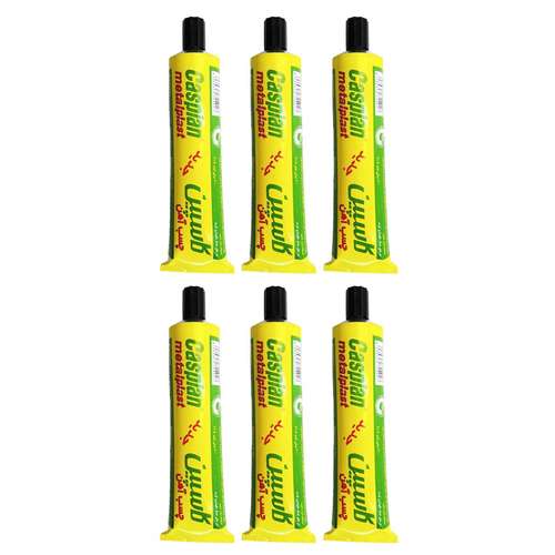 چسب آهن کاسپین مدل Metal plast حجم 100 میلی لیتر بسته 6 عددی