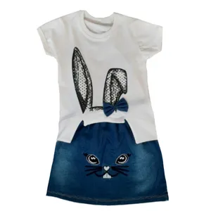 ست تیشرت و دامن دخترانه مدل خرگوشی کد 890