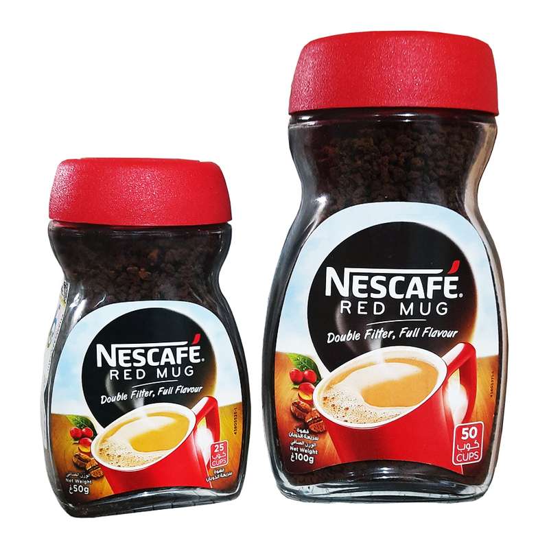 قهوه فوری Red Mug نسکافه - 100 گرم و قهوه فوری Red Mug نسکافه - 50 گرم