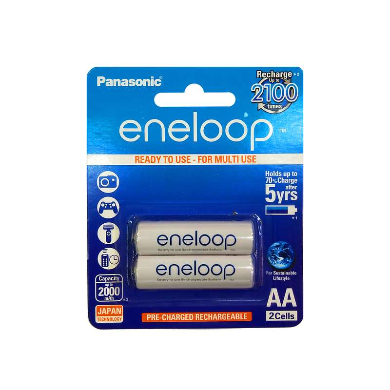 باتری قابل شارژ قلمی پاناسونیک مدل eneloop بسته 2عددی باتری قابل شارژ قلمی پاناسونیک مدل eneloop بسته 2عددی