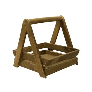 سبد میوه مدل دسته دار چوبی