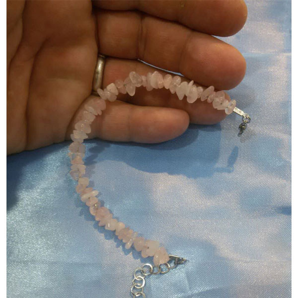 دستبند مدل سنگ طبیعی رزکوارتز