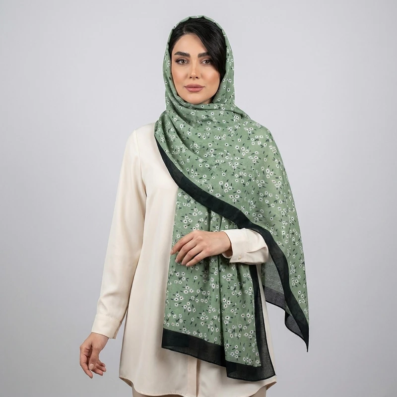 شال زنانه مدل نخی طرح شکوفه کد 7060