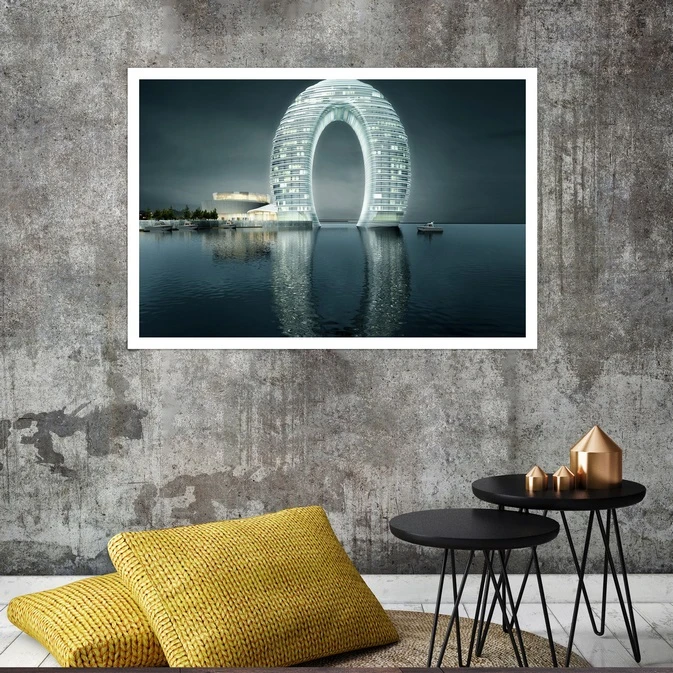 تابلو بکلیت طرح هتل Sheraton Moon چین مدل قاب شاسی W-s8113