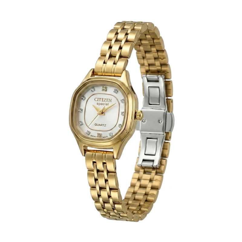 ساعت مچی عقربه‌ای کوارتز زنانه مدل مینیمال لوکس کلاسیک بند فول استیل قفل مخفی کد CZ005