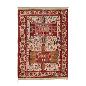 گلیم دستبافت یک و نیم متری مدل ورنی کد 4030914