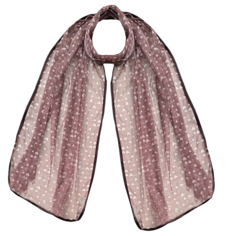 شال زنانه مدل توری ارگانزا قلبی بهاره