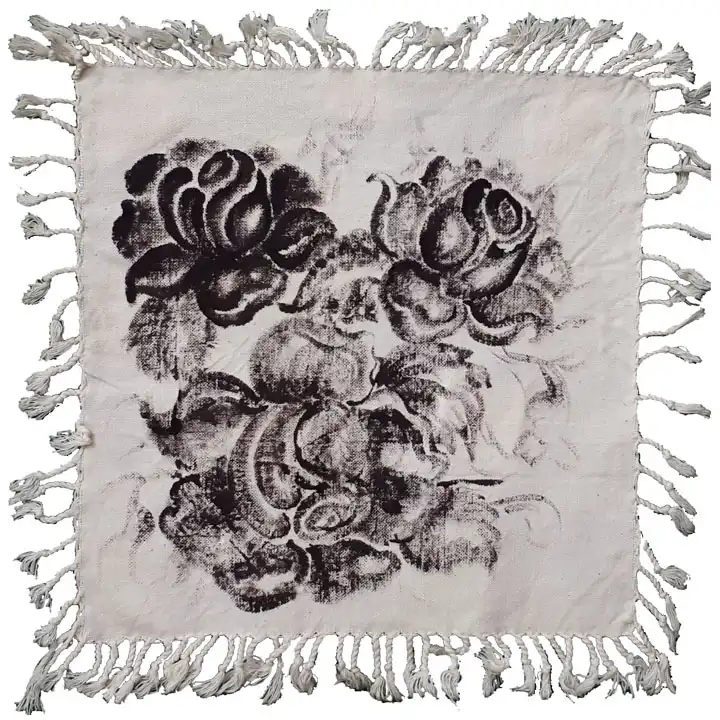 رومیزی چاپ دستی مدل گل رز