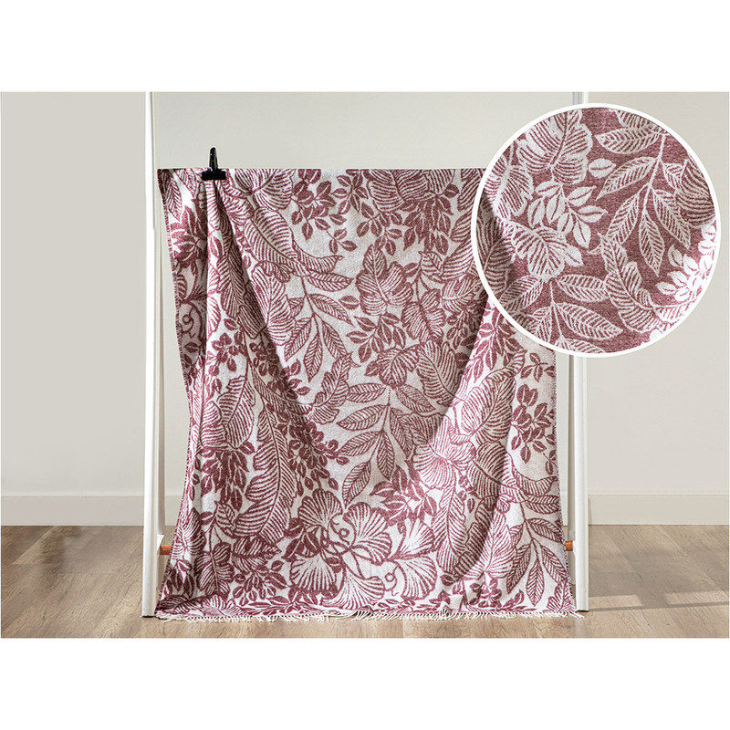 شال مبل انگلیش هوم مدل Flores Bordo سایز 130x170 سانتی متر