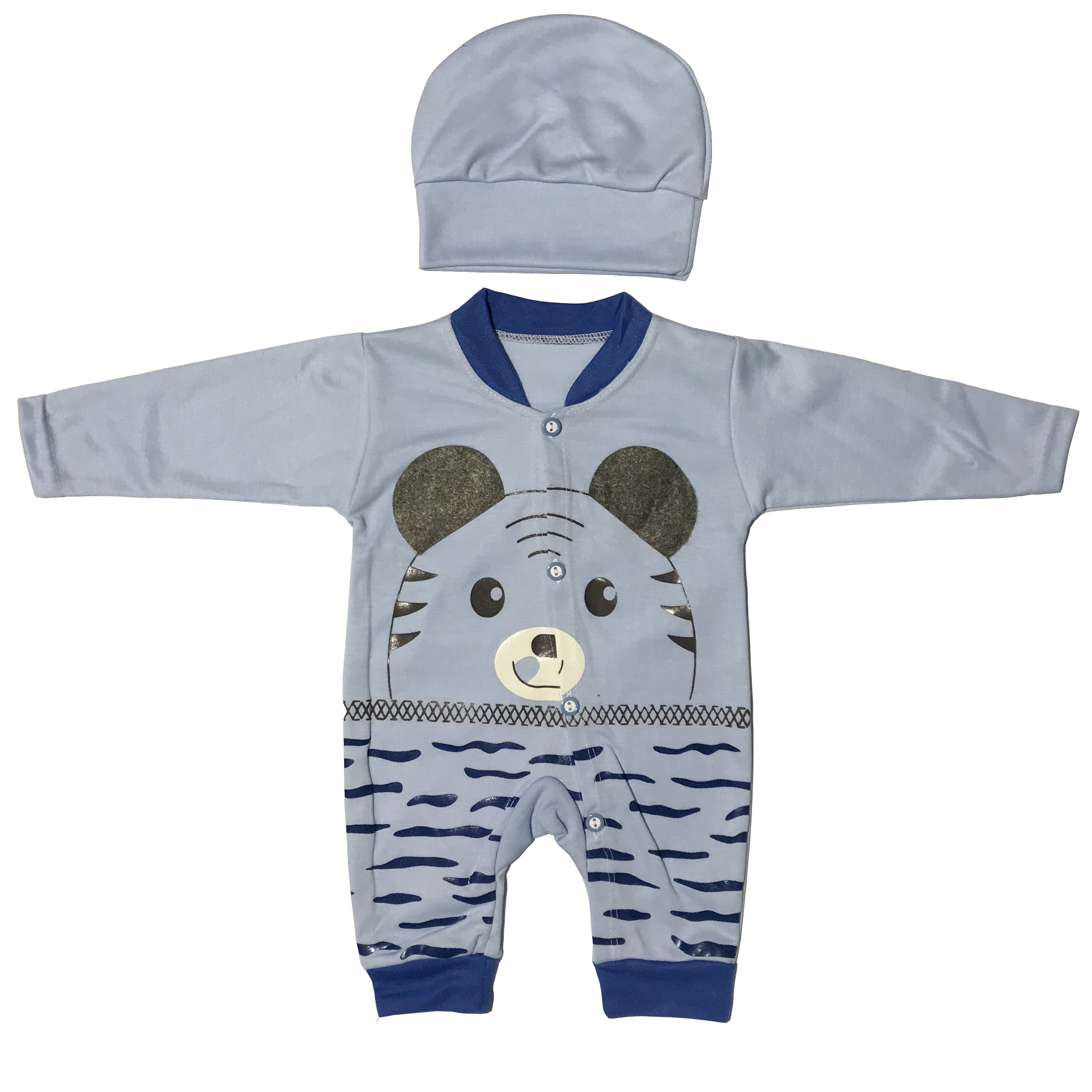 ست سرهمی و کلاه نوزادی طرح پاندا کد KH22