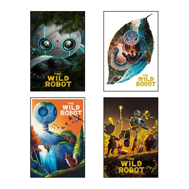 تابلو شاسي کارنيکا طرح The Wild Robot کد 72317 مجموعه 4 عددی