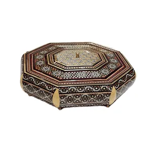 شکلات خوری خاتم کاری چوبی مدل هشت گوش کد 110