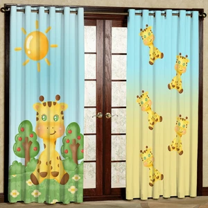 پرده مدل مخمل پانچی طرح کارتونی کد 4232aT2 سایز 200x140 سانتی متر