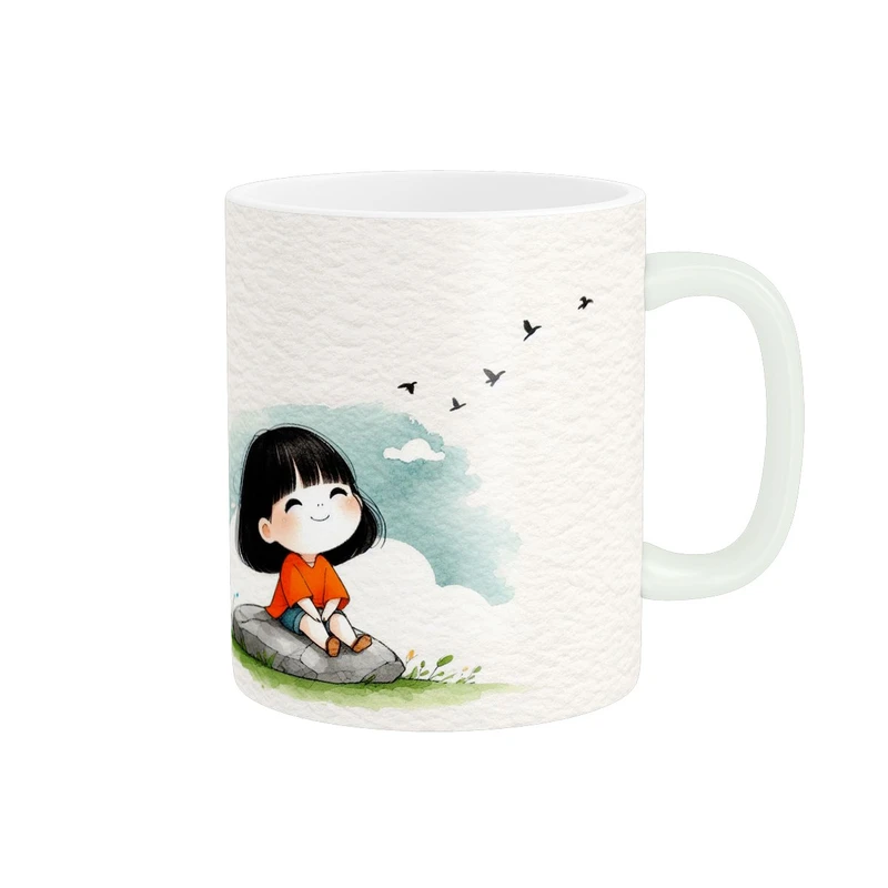 ماگ پاد آفرین مدل دختر کوچولو در طبیعت کد 1438