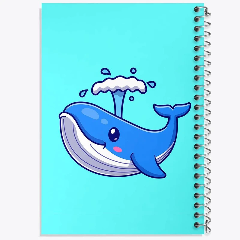 دفتر مشق 100 برگ خندالو طرح حیوانات بامزه نهنگ کد 29649