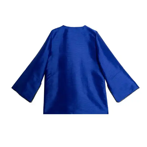 کت زنانه برنس مدل نلین رنگ آبی کاربنی