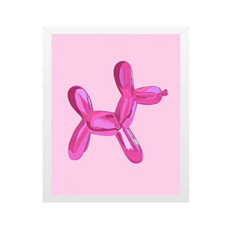 تابلو مدل سگ بالن صورتی