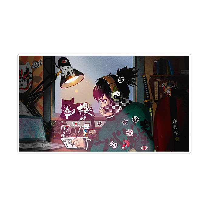 استیکر لپ تاپ ماسا دیزاین طرح Lofi مدل STK1588