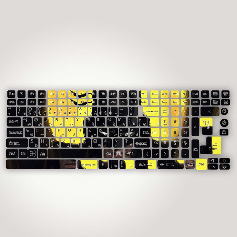 برچسب حروف فارسی کیبورد مدل ninja batman کد K-354 