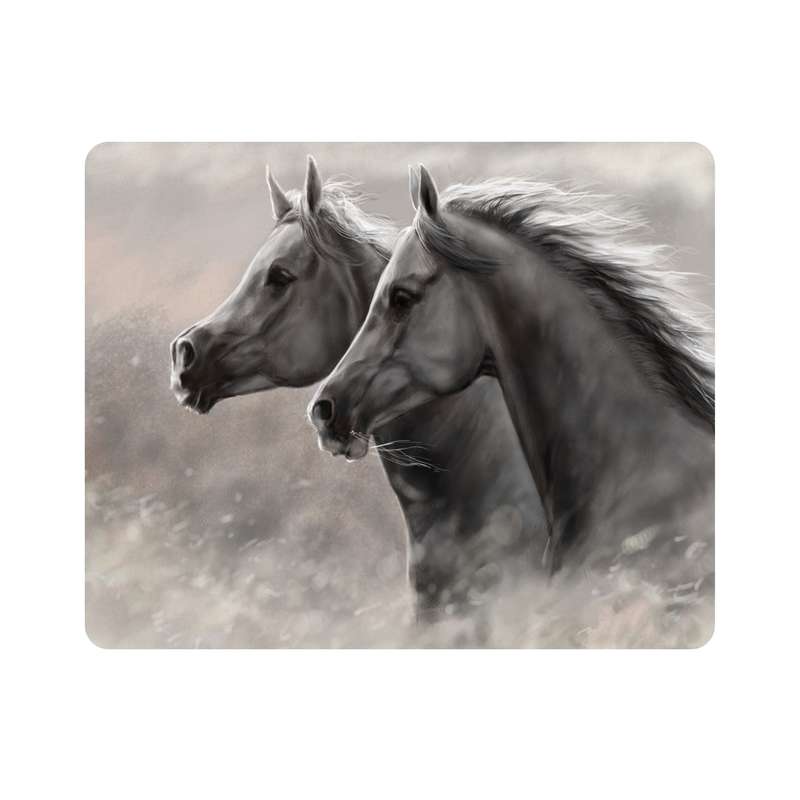 ماوس پد اطلس آبی طرح نقاشی اسب مدل T7924