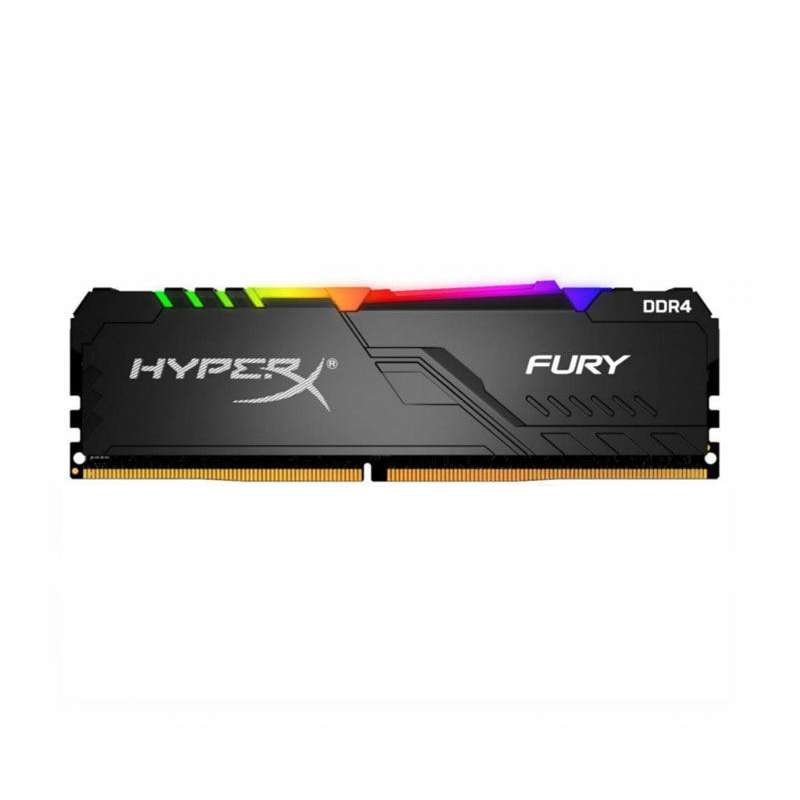 رم کامپیوتر DDR4 تک کاناله 3200 مگاهرتز CL16 هایپرایکس مدل Fury RGB ظرفیت 8 گیگابایت