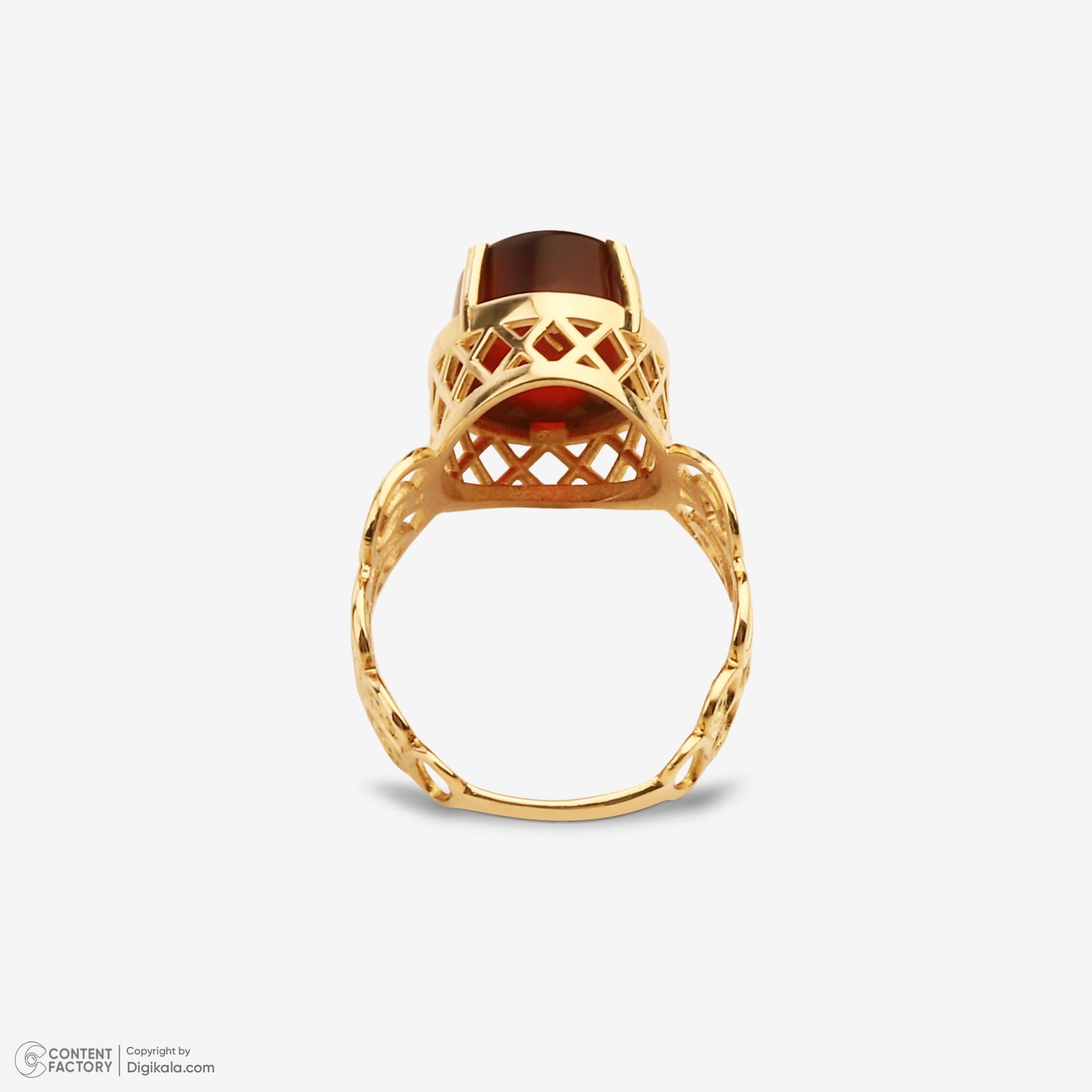 انگشتر طلا کم اجرت 18 عیار زنانه گلدم مدل R344002 سایز 53 -  - 6