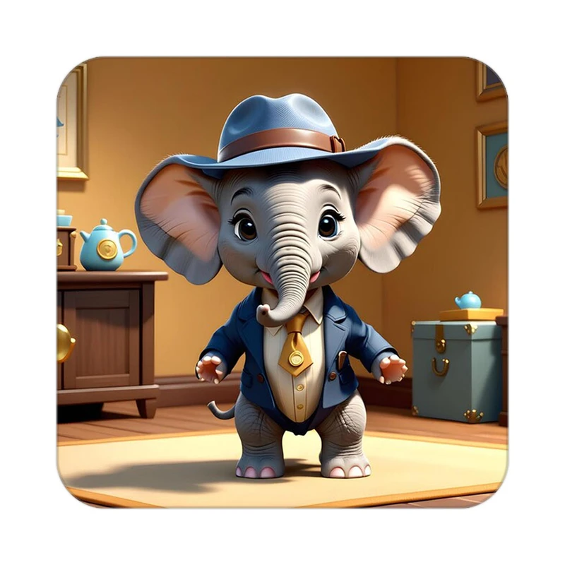 زیر لیوانی کاکتی طرح حیوانات کارتونی مدل mp27637