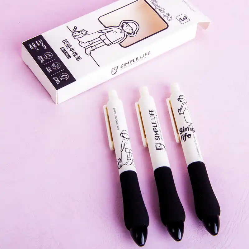 خودکار مدل فشاری طرح simple life بسته 3 عددی