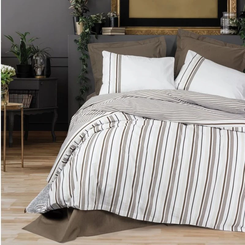 سرویس ملحفه 2 نفر 4 تکه کاتن باکس مدل SWELL KAHVE