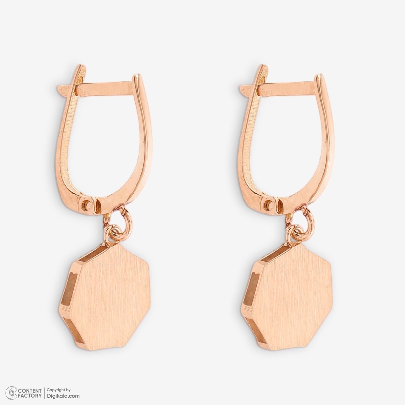 نیم ست طلا 18 عیار زنانه حافا گلد مدل شش ضلعی کد nim02 -  - 5