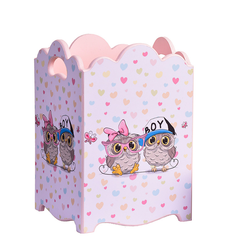 ست سطل و جادستمال کاغذی اتاق کودک مدل جغد