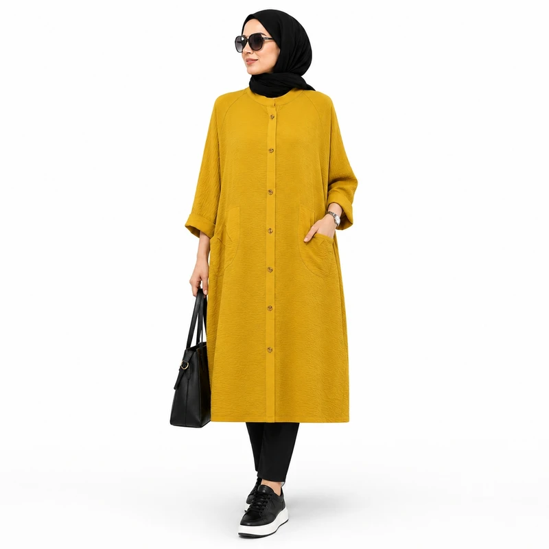 مانتو زنانه  مدل دریا جیب پیلی ابرو بادی