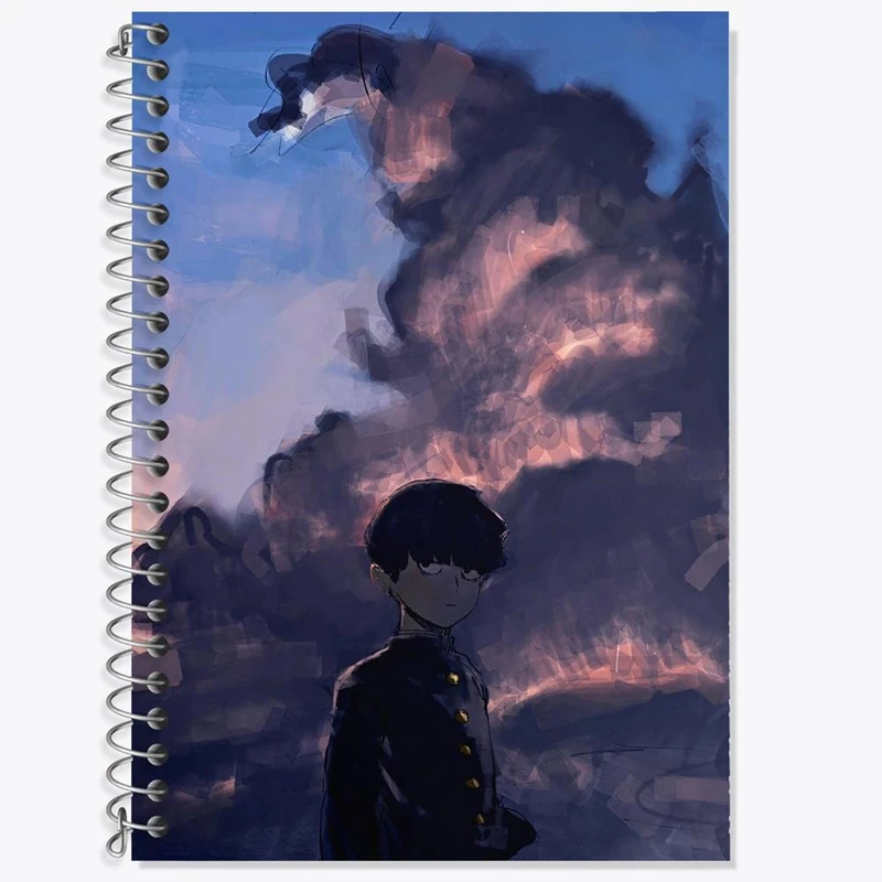 دفتر زبان 50 برگ خندالو مدل دو خط طرح شییکو انیمه موب سایکو Mob Psycho 100 کد 24439