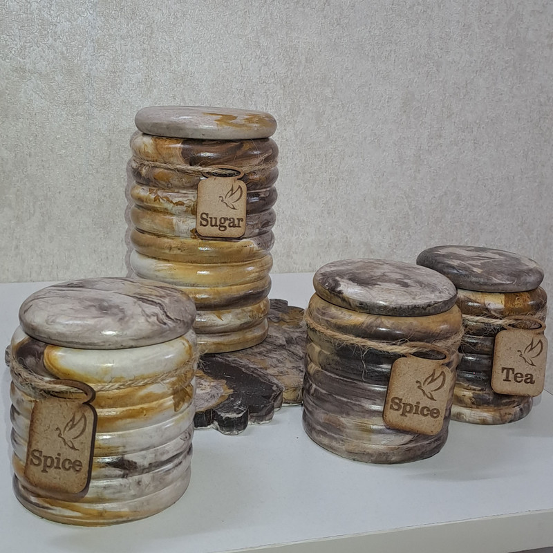 بانکه مدل حلقه ای کد 1005 مجموعه 4 عددی به همراه سینی