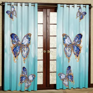  پرده مدل پروانه مخمل پانچی کد 1297 سایز 140x280 سانتی متر