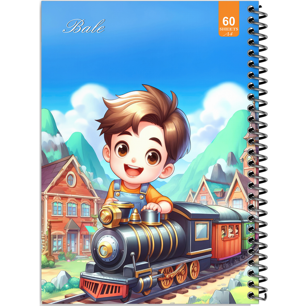 دفتر نقاشی 60 برگ انتشارات بله طرح فانتزی پسرانه راننده قطار کد A4-O443