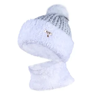 ست کلاه و شال گردن مدل رینگی داخل خز تک پوم کد 514