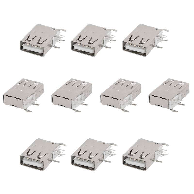 كانكتور مادگی USB-A مدل 4Pin-Up.Right-Cur بسته 10 عددی